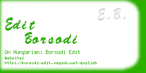 edit borsodi business card